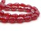 29 12mm Red Faceted Glass Teardrop Beads with AB Finish